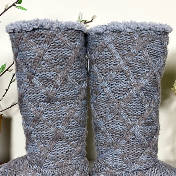 MUK LUKS® Felicity Faux Fur Lined Tall Cable Knit Sweater Boots - Picture 10 of 16